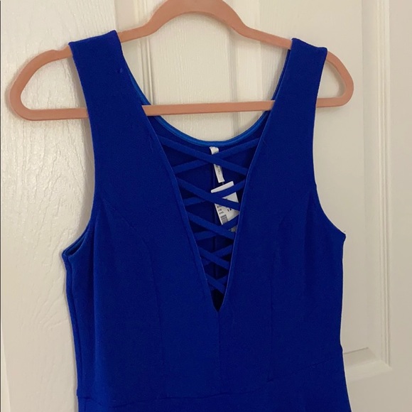 💚🎀🆕 Royal Blue Cutout Romper Dress 1X - Picture 2 of 6